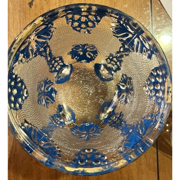 Vintage Jeanette Pink Glass, Footed Candy Bowl w Lid, Grape Design - Picture 11 of 13